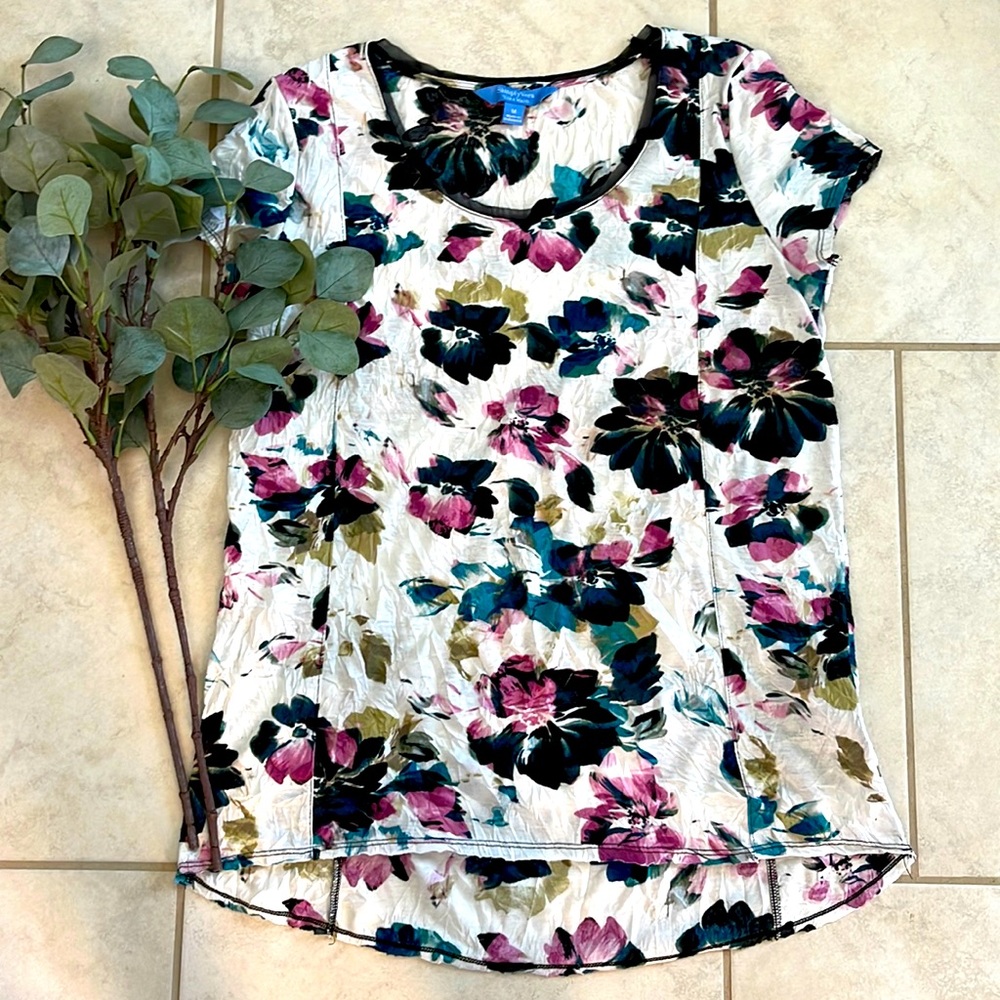 SIMPLY VERA floral blouse 100% polyester size M